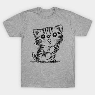 Black and White Sketch of an American Shorthair T-Shirt